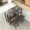 36 Inch 3-Tier Bar Table with Storage Metal Frame Adjustable Foot Pads for Dining Room